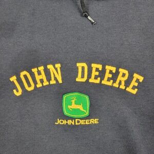John Deere Kenpo Knitwear‎ Pullover Hoodie Mens Large L Faded Black ***READ